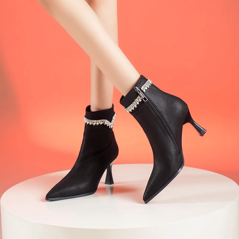WEISHIBANGWEI Ankle Boots 7.5CM Women's-10