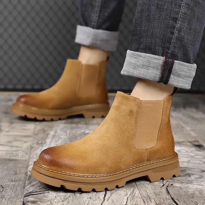 WEISHIBANGWEI Short Chelsea Boots Men's-6