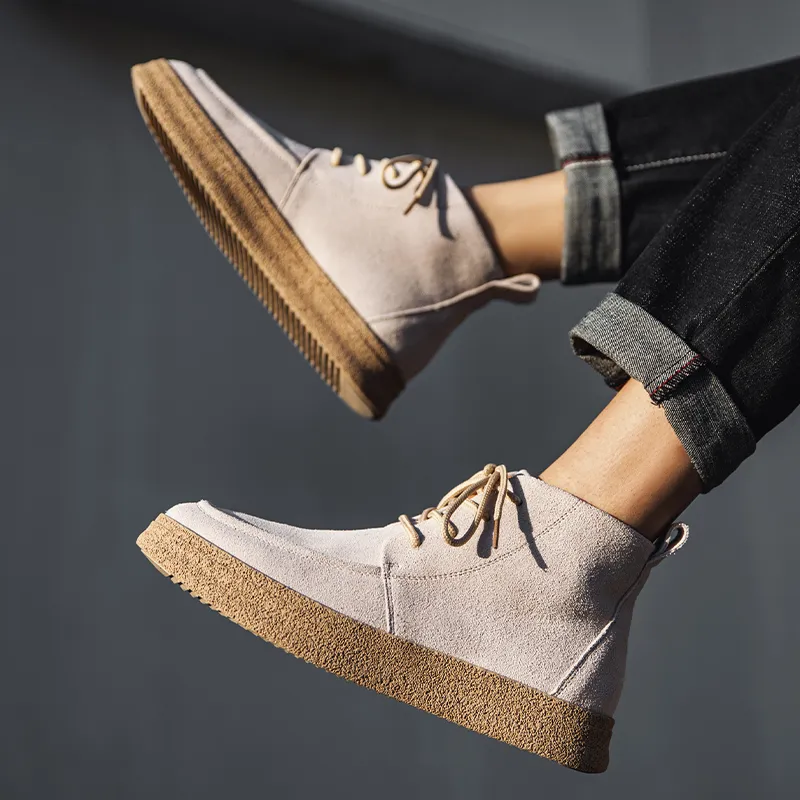 WEISHIBANGWEI Short Chelsea Boots Medium Heel Men's-60