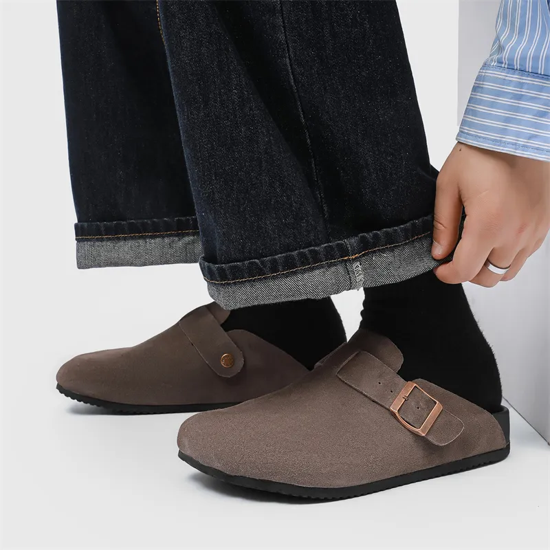 WEISHIBANGWEI Rubber Sole Closed Toe Slippers Unisex Umber-2