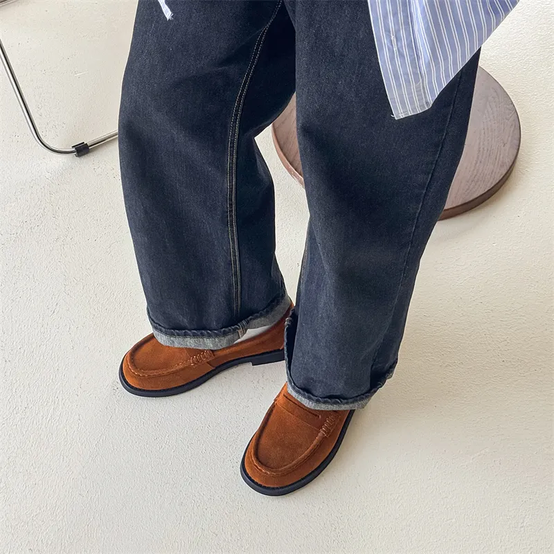 WEISHIBANGWEI Loafers Men's Brown-6