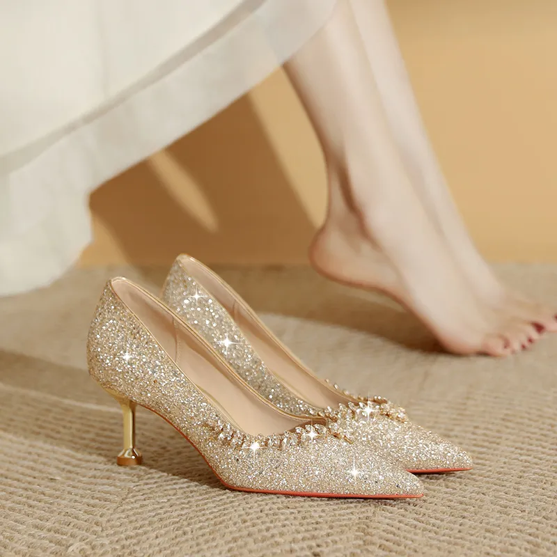 WEISHIBANGWEI Slim Heel High Heels Women's-5