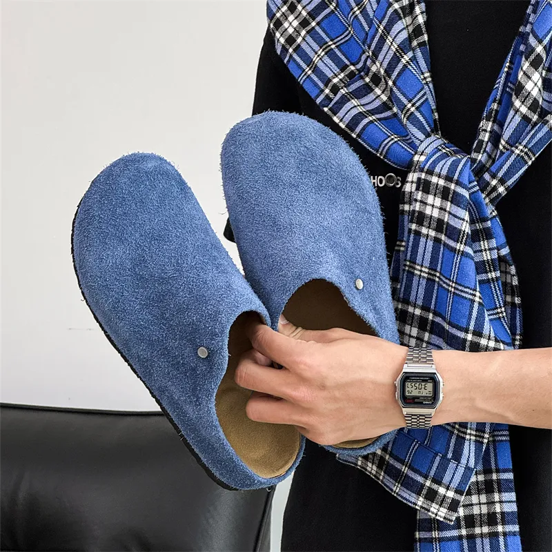 WEISHIBANGWEI Rubber Sole Slip Resistant Closed Toe Slippers Unisex Blue-1
