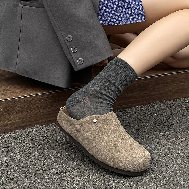WEISHIBANGWEI Rubber Sole Closed Toe Slippers Unisex Gray-8