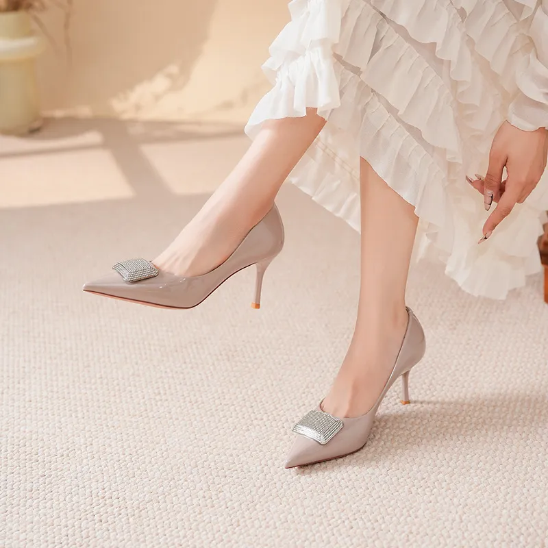 WEISHIBANGWEI Slim Heel High Heels Women's-5