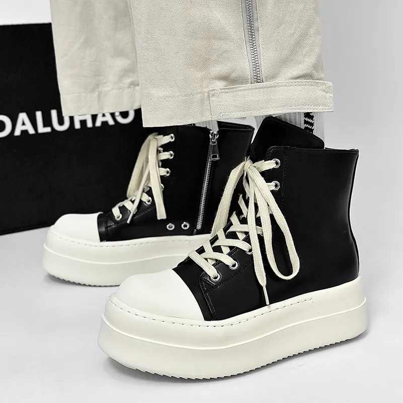 WEISHIBANGWEI Short Martin Boot Unisex Black-14