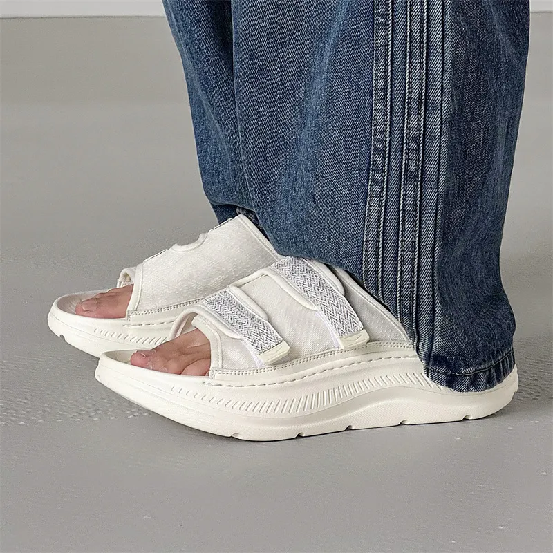 WEISHIBANGWEI Slide Slippers Men's White-2
