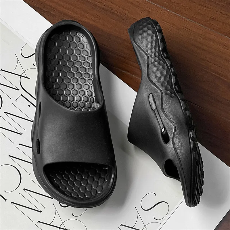 WEISHIBANGWEI Slide Slippers Men's Black-1