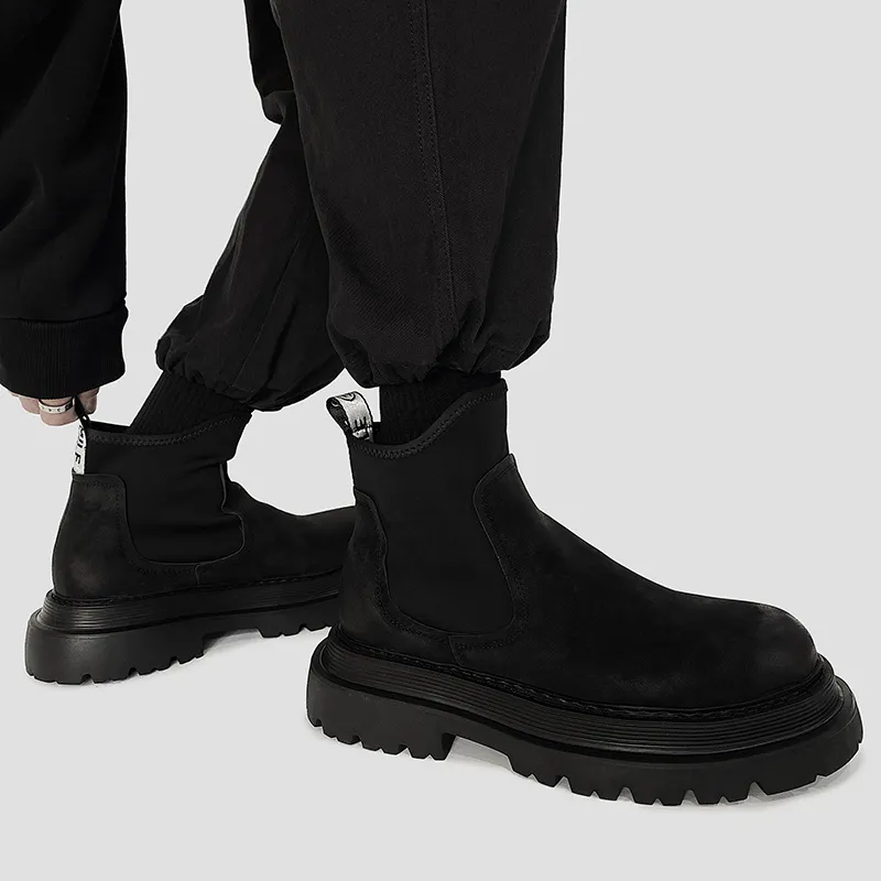 WEISHIBANGWEI Ankle Boots Men's Black-3