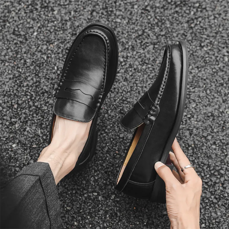 WEISHIBANGWEI Loafers Unisex Black-3