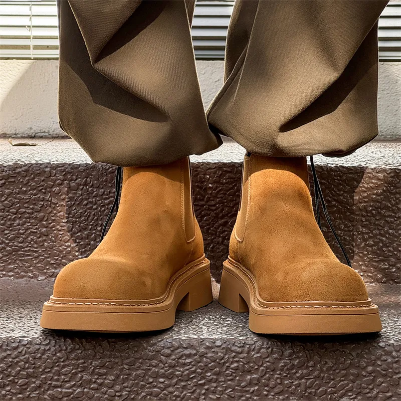 WEISHIBANGWEI Short Chelsea Boots Men's-11