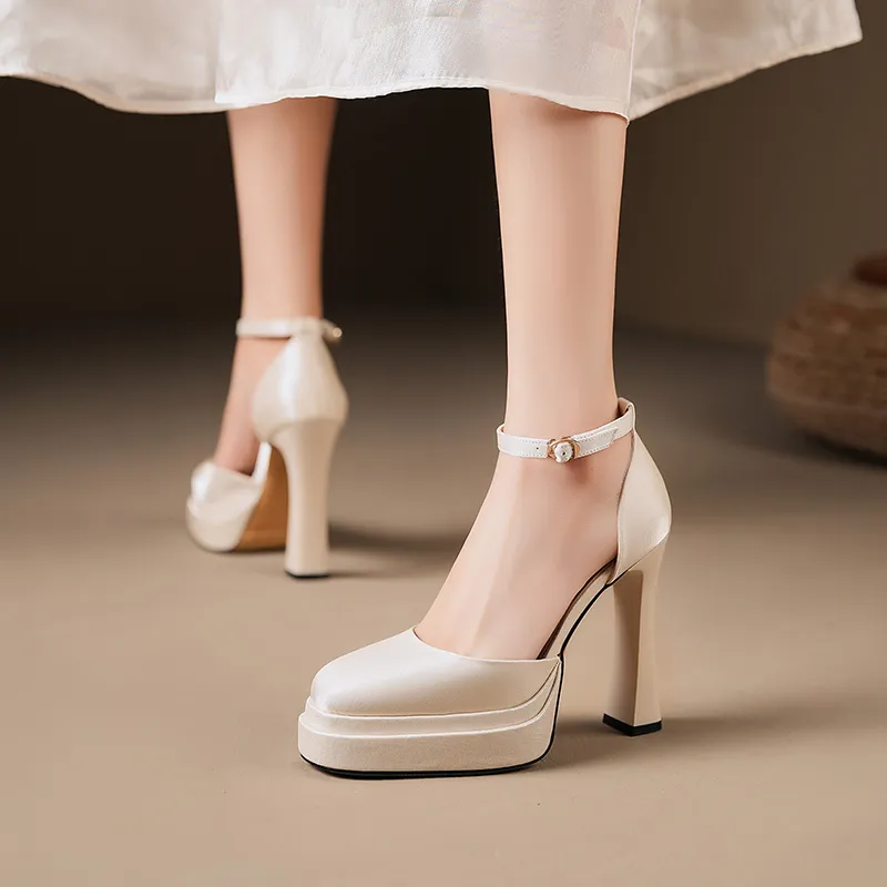 WEISHIBANGWEI Chunky Heel High Heels Women's-4