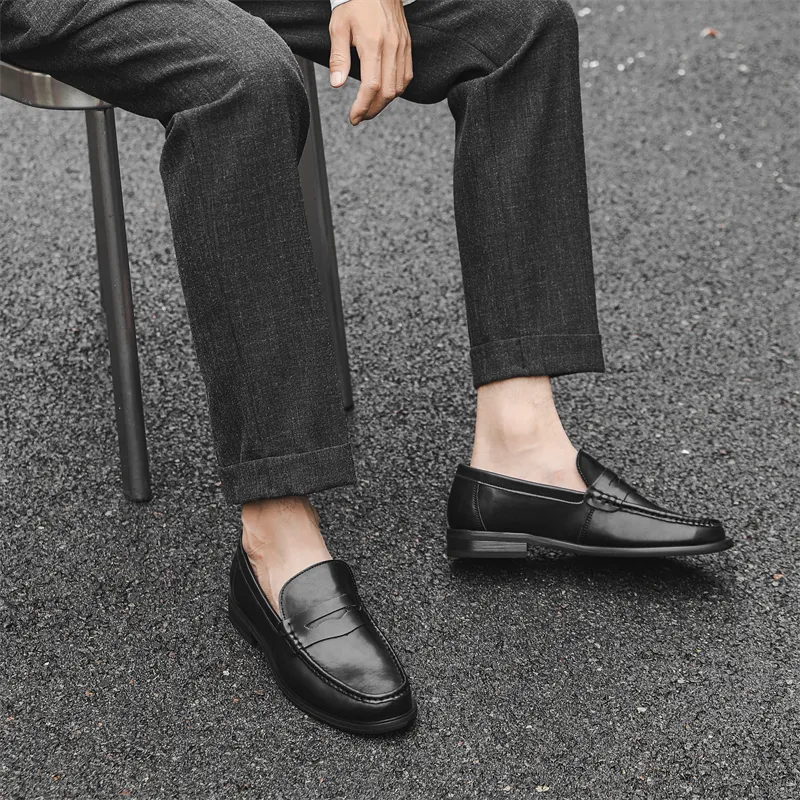 WEISHIBANGWEI Loafers Unisex Black-7