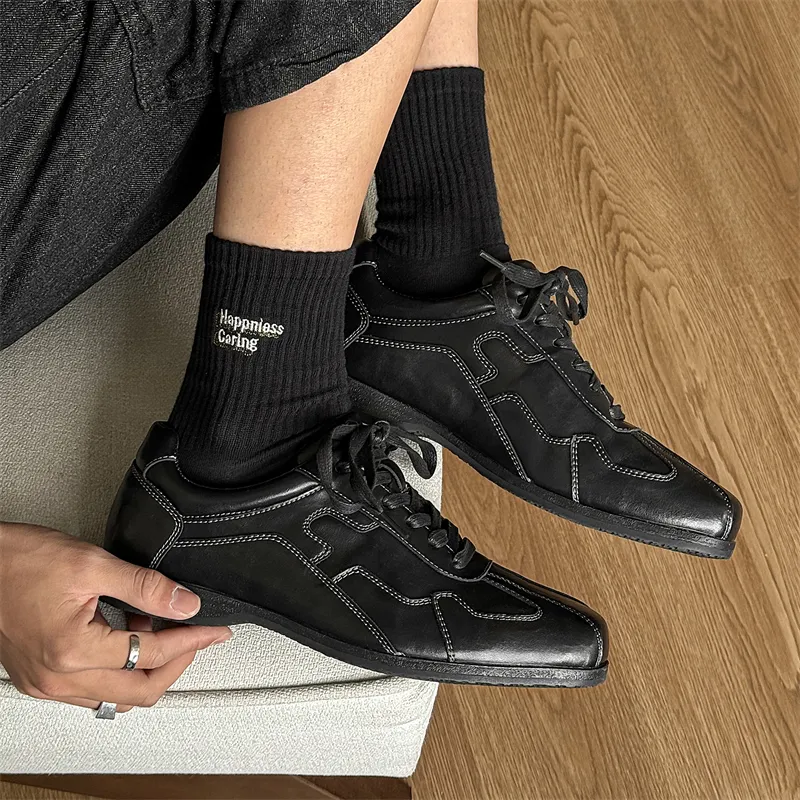 WEISHIBANGWEI Low Top Casual Shoes Unisex Black-6