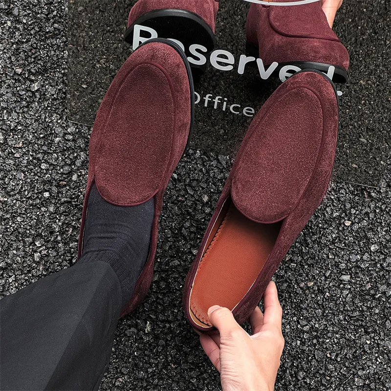 WEISHIBANGWEI Loafers Men's Red-1
