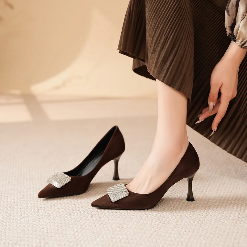 WEISHIBANGWEI Slim Heel High Heels 7.5CM Women's-1