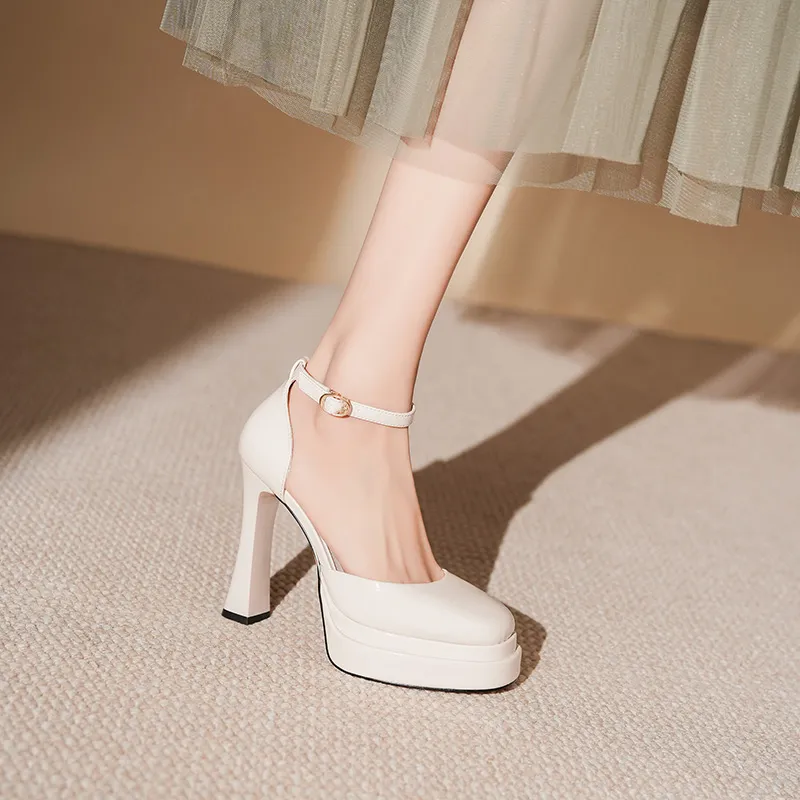 WEISHIBANGWEI Chunky Heel High Heels Women's-4