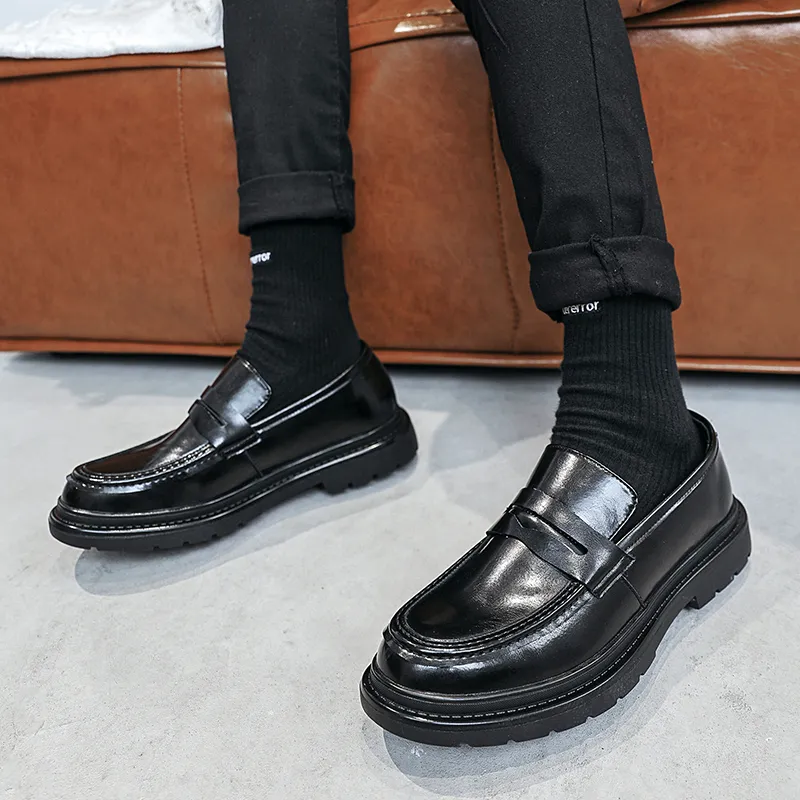 WEISHIBANGWEI Loafers Men's Black-6