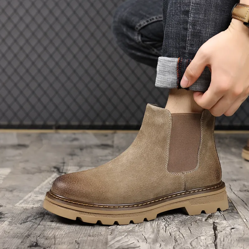 WEISHIBANGWEI Short Chelsea Boots Men's-3