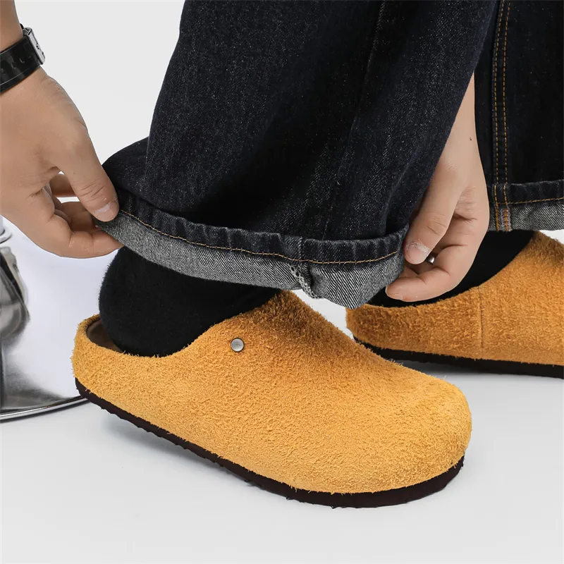 WEISHIBANGWEI Rubber Sole Slip Resistant Closed Toe Slippers Unisex Yellow-5