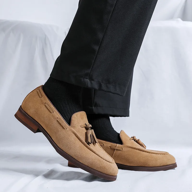 WEISHIBANGWEI Loafers Men Yellow-6