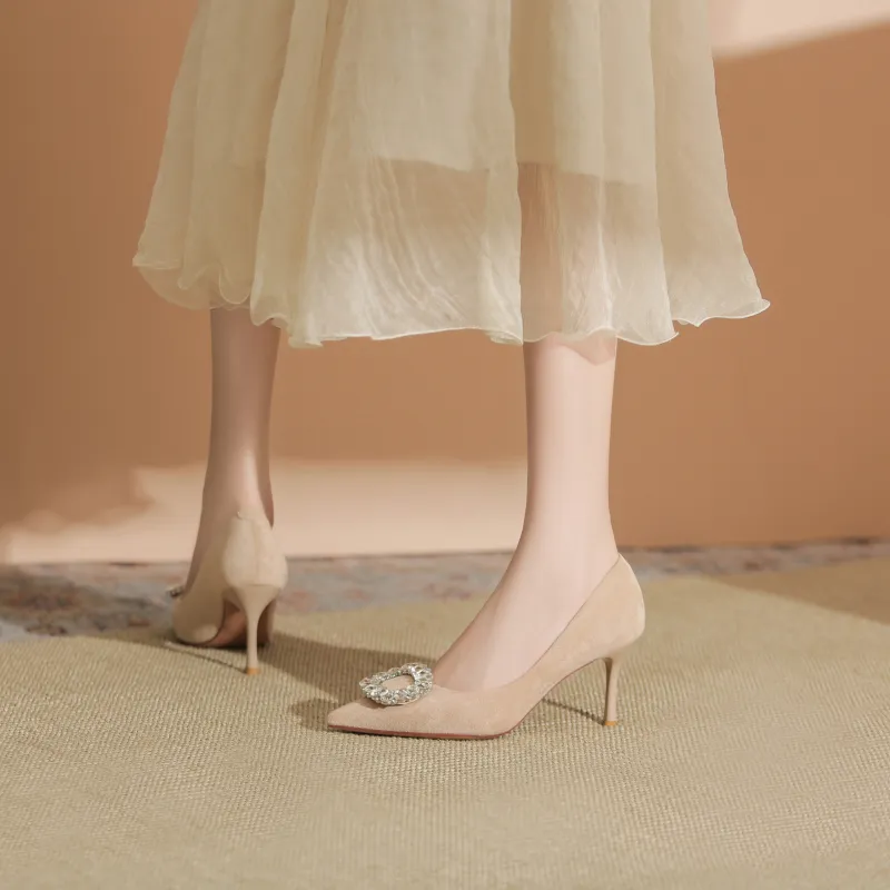 WEISHIBANGWEI Slim Heel High Heels 7.5CM Women's-4