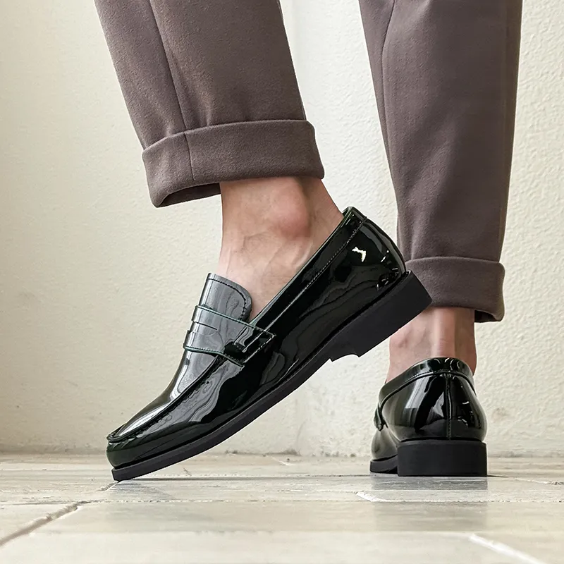 WEISHIBANGWEI Loafers Men's Green-6