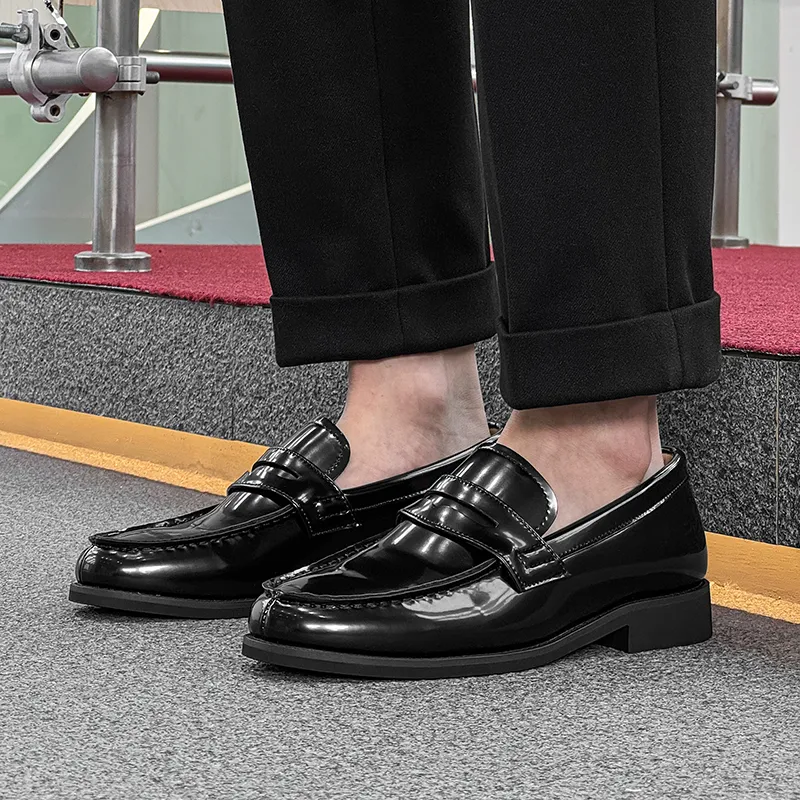 WEISHIBANGWEI Loafers Men's Black-5