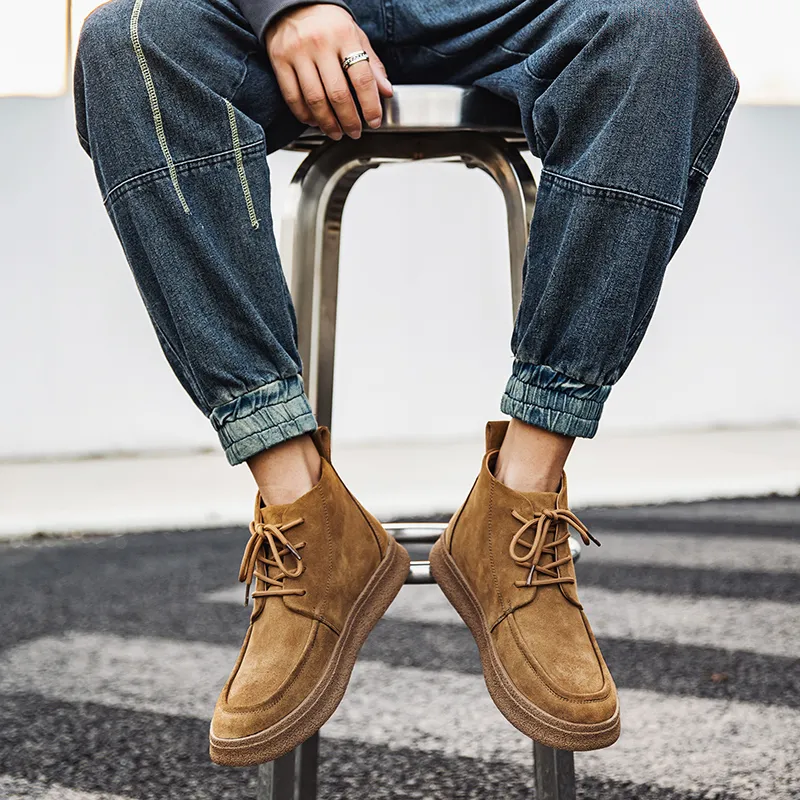 WEISHIBANGWEI Short Chelsea Boots Medium Heel Men's-50