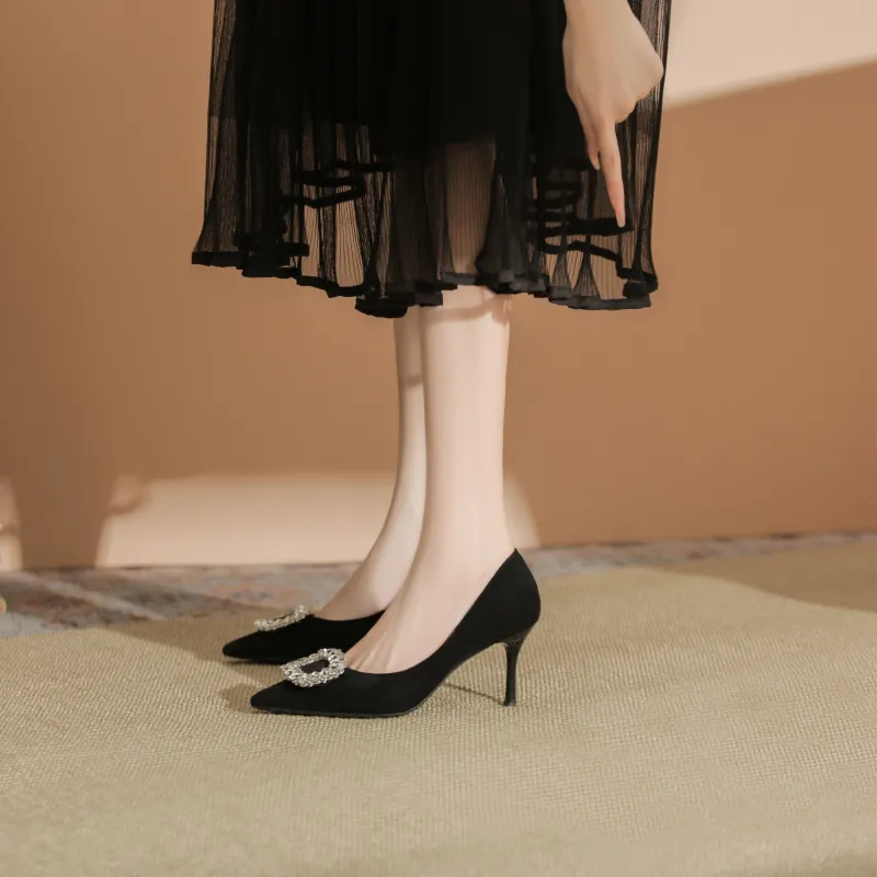 WEISHIBANGWEI Slim Heel High Heels 7.5CM Women's-8