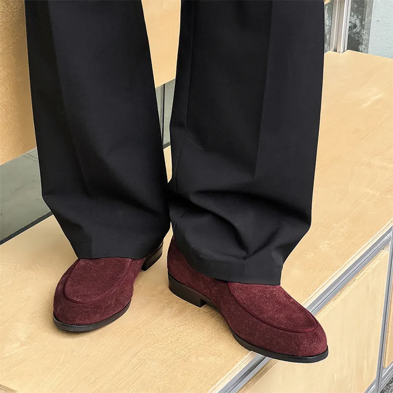WEISHIBANGWEI Loafers Men's Red-6