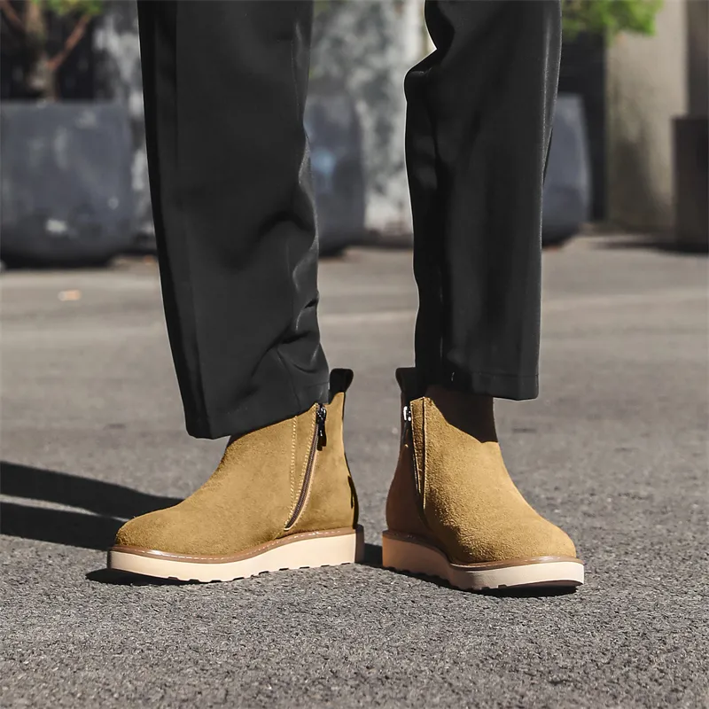 WEISHIBANGWEI Short Chelsea Boots Men's-15
