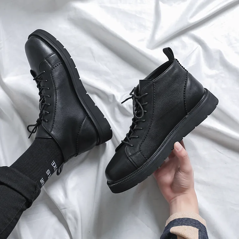 WEISHIBANGWEI Ankle Boots Men's Black-8