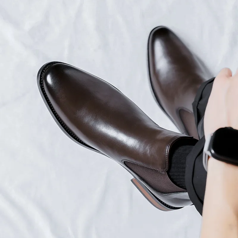 WEISHIBANGWEI Short Chelsea Boots Men's-15
