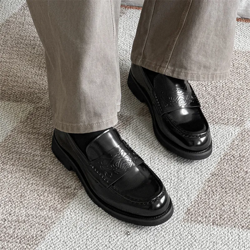 WEISHIBANGWEI Loafers Unisex Black-6