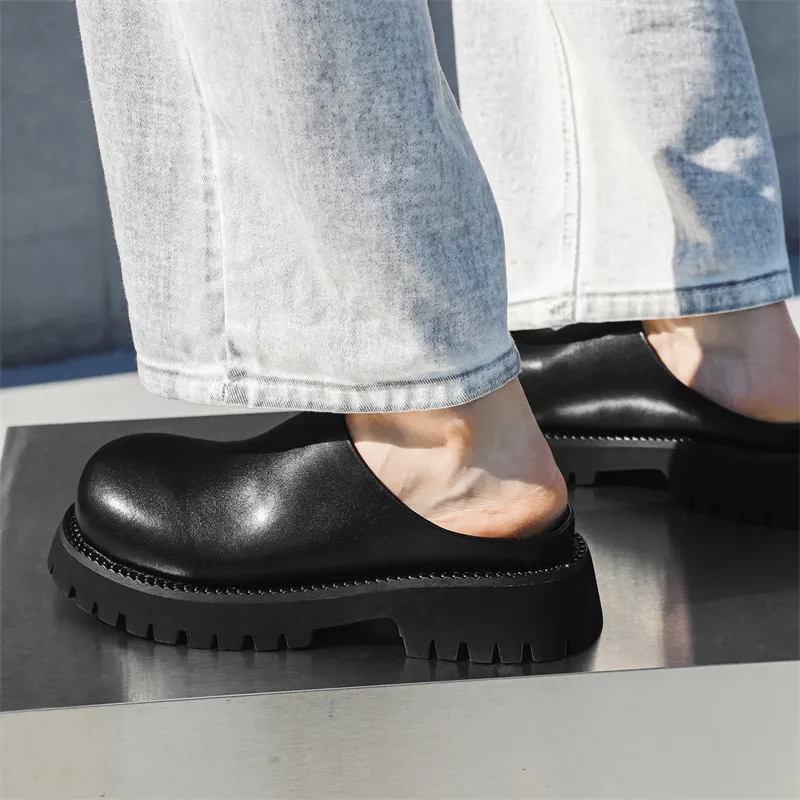 WEISHIBANGWEI Slip Resistant Wrap toe Slippers Men's Black-8