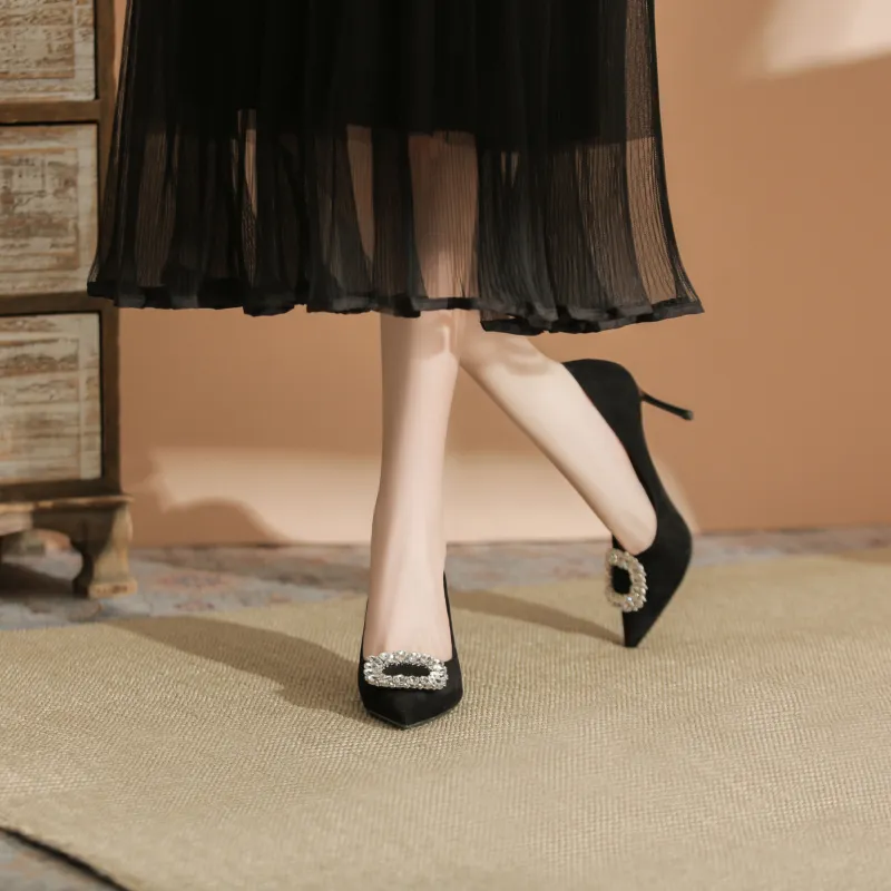 WEISHIBANGWEI Slim Heel High Heels 7.5CM Women's-11