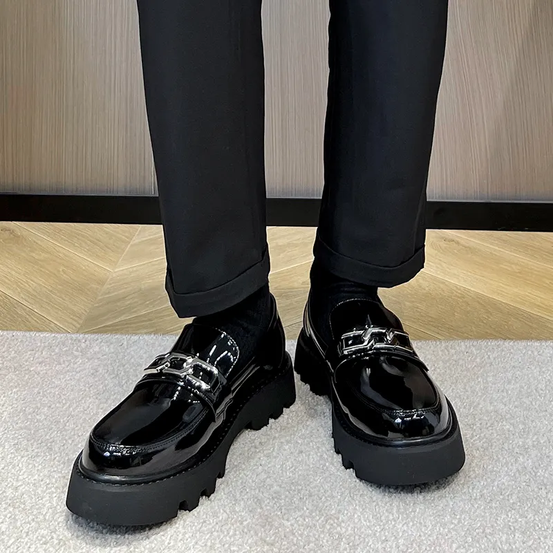 WEISHIBANGWEI Loafers Men's Black-2