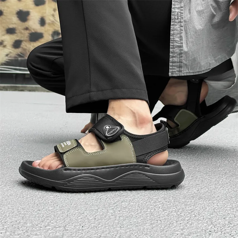 WEISHIBANGWEI Beach Sandals Men's Green-5