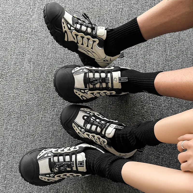 WEISHIBANGWEI Casual Shoes Unisex White Black-3