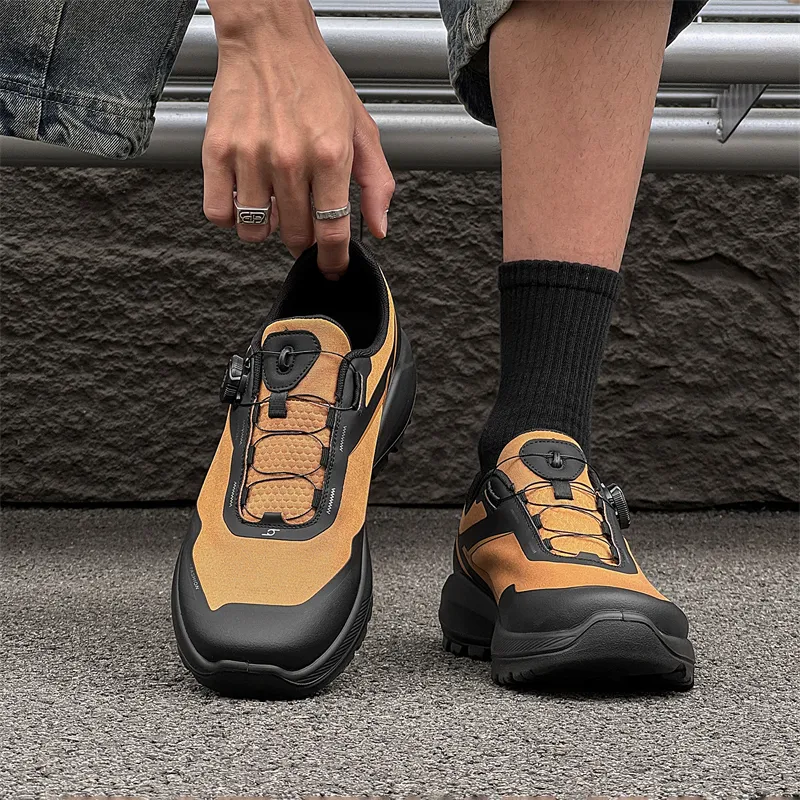 WEISHIBANGWEI Height Increasing Support Cushioning Abrasion Resistant Slip Resistant Low Top Casual Shoes Men's Yellow-1