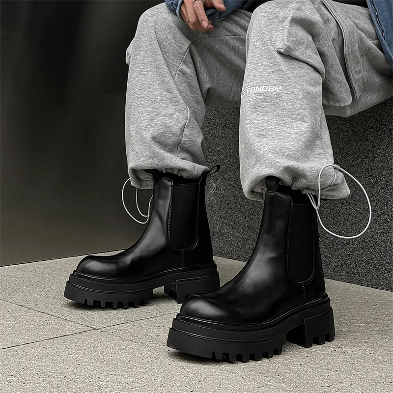 WEISHIBANGWEI Short Chelsea Boots Men's-3