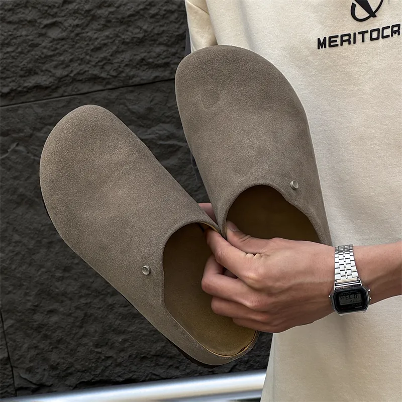 WEISHIBANGWEI Closed Toe Slippers Unisex Khaki-1