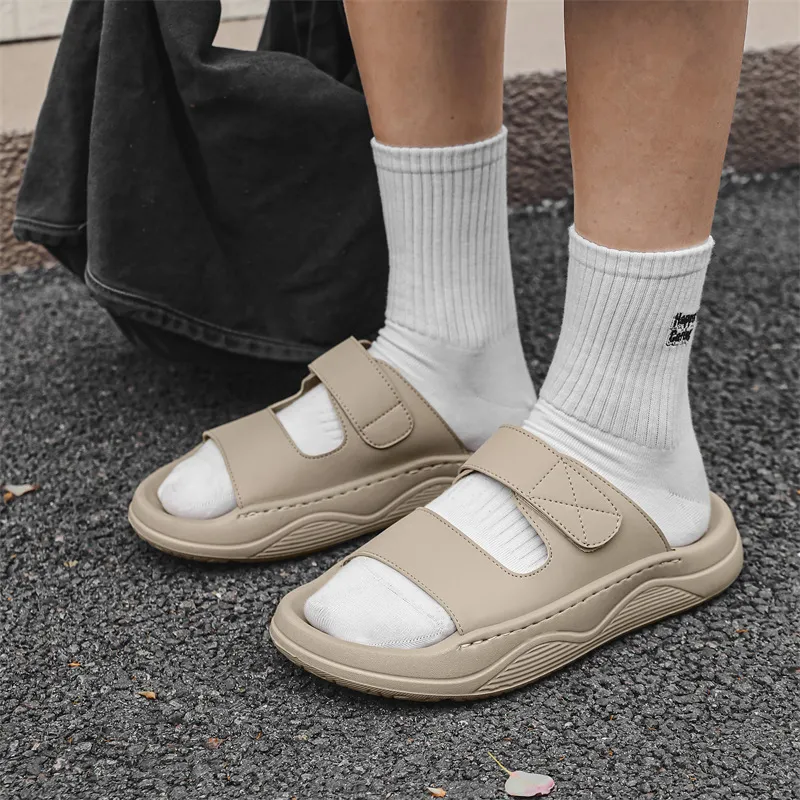 WEISHIBANGWEI Slip Resistant Abrasion Resistant Cushioning Slide Slippers Men's Black-5
