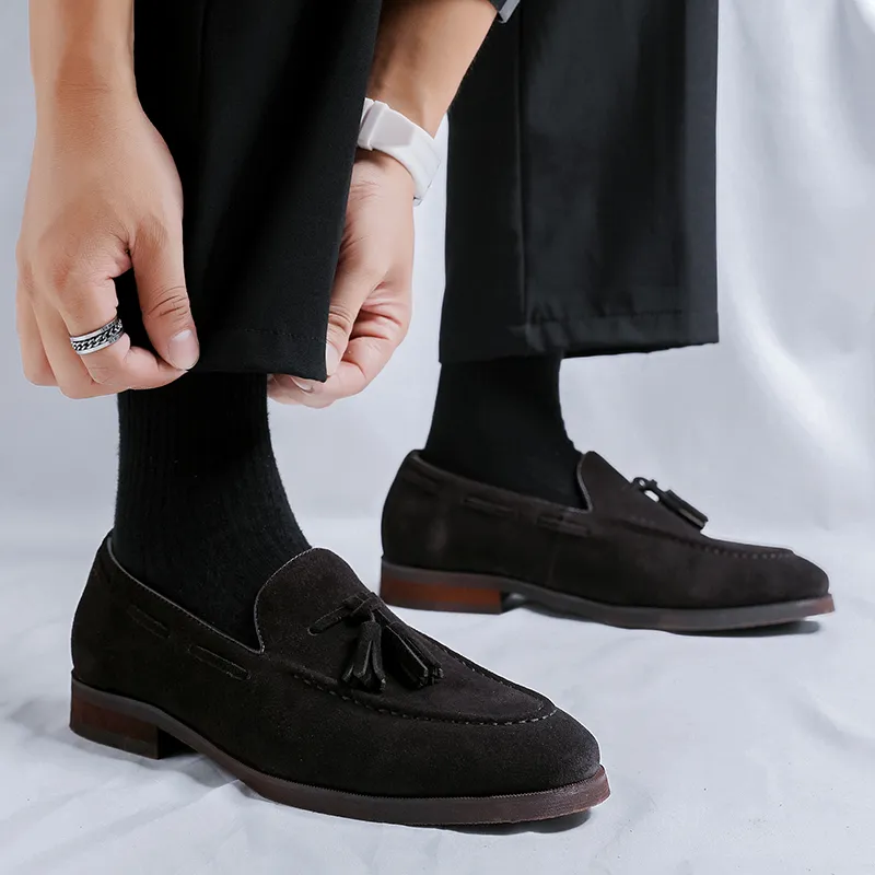 WEISHIBANGWEI Loafers Men Yellow-13