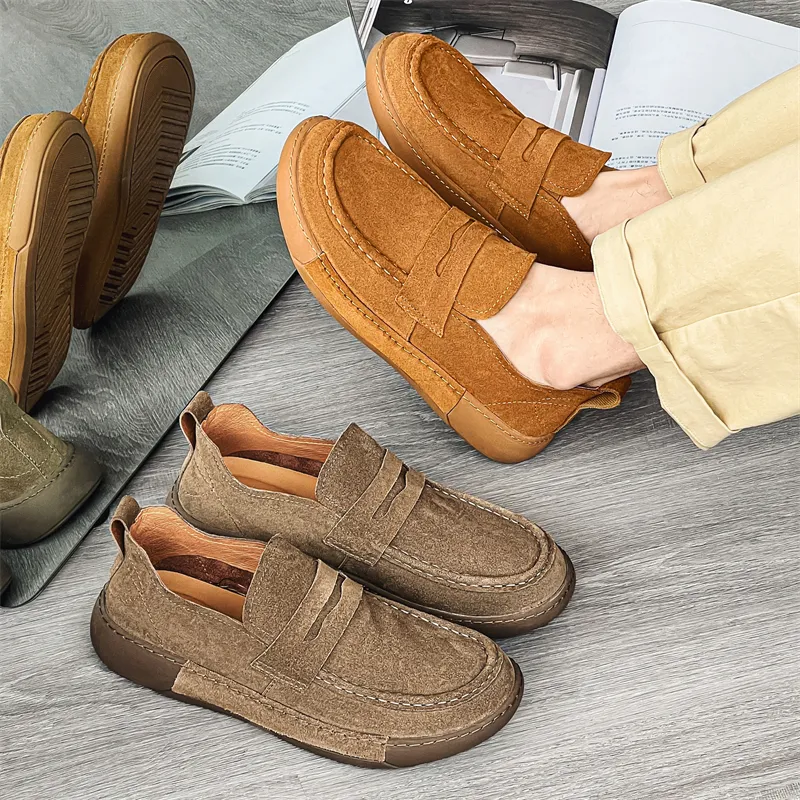 WEISHIBANGWEI Loafers Medium Heel Men's-7