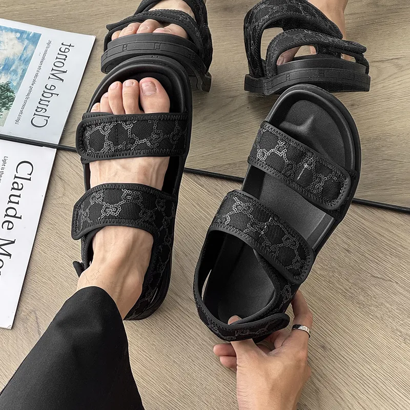 WEISHIBANGWEI Beach Sandals Men's Black-3