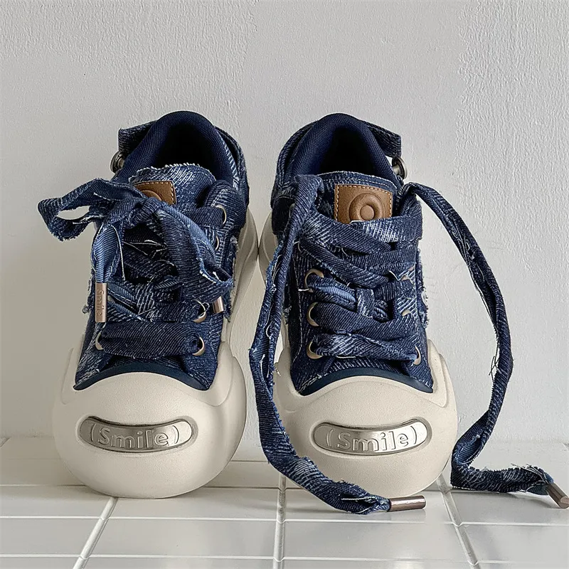 WEISHIBANGWEI Canvas Shoes Unisex Denim Blue-3
