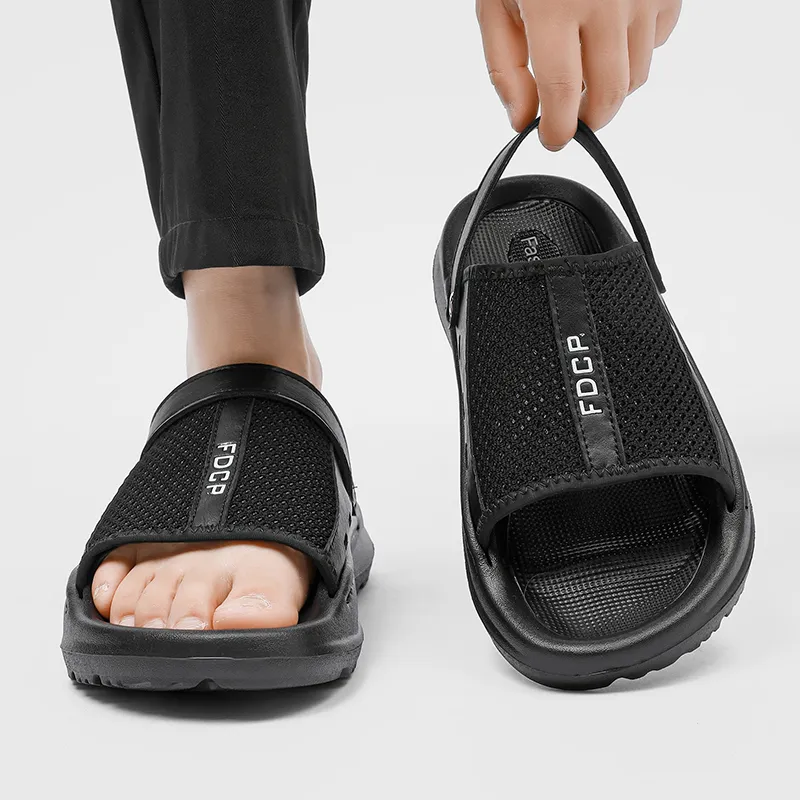 WEISHIBANGWEI Beach Sandals Men's Black-1