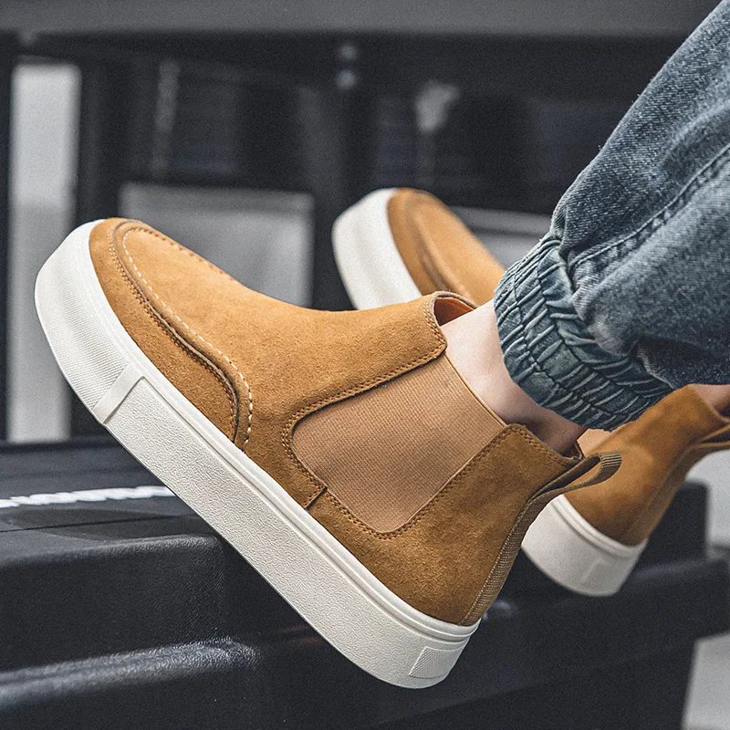 WEISHIBANGWEI Short Chelsea Boots Medium Heel Men's-31